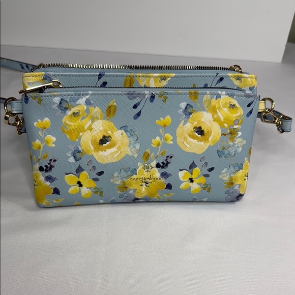 Nanette Lepore Blue and Yellow Floral Crossbody Bag - Picture 1 of 7